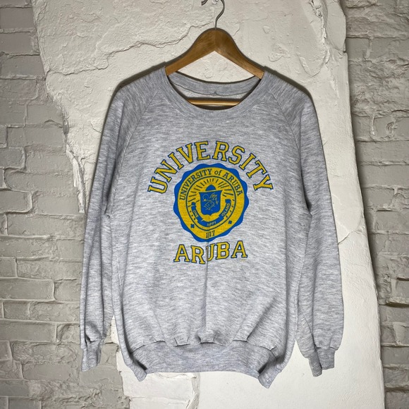 Other - Vintage 90s University of Aruba Sweatshirt Gray Pullover Mens M